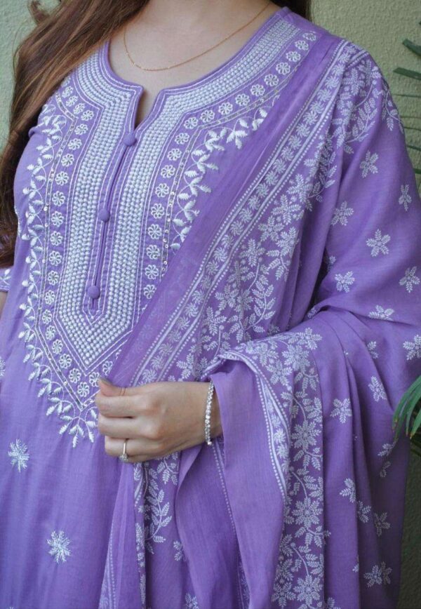 Soft & Stylish ? Floral Embroidered Cotton Printex Dress (XL) - Image 5