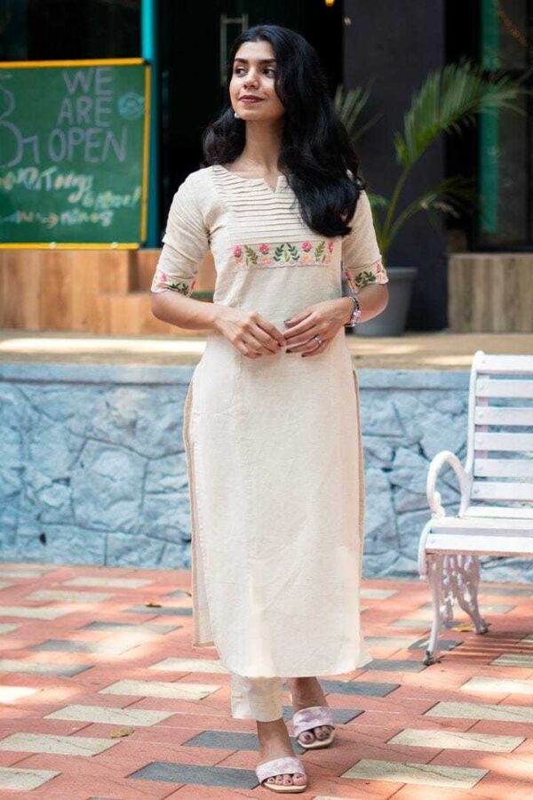 Women?s Cotton Kurta Suit Set with Palazzo Pants & Dupatta(L) - Image 6