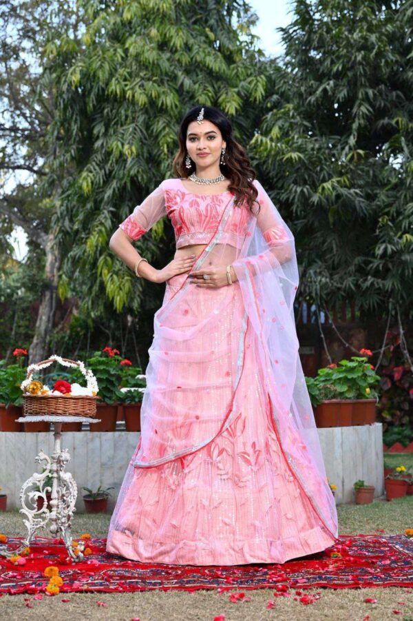 Women's  Tussar Silk Patola Printed Lehenga Set with Dupatta ? Stitched with Can Can Flair - Image 8