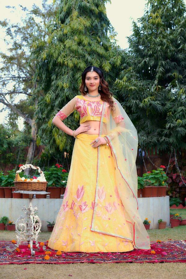 Women's  Tussar Silk Patola Printed Lehenga Set with Dupatta ? Stitched with Can Can Flair - Image 19