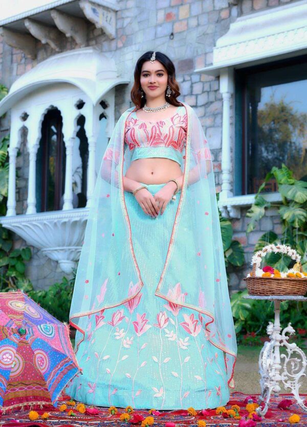 Women's  Tussar Silk Patola Printed Lehenga Set with Dupatta ? Stitched with Can Can Flair - Image 16
